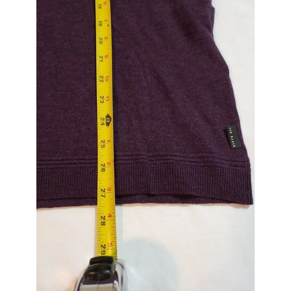Ted Baker Mens Purple V-Neck Sweater wool silk‎ cashmere Size 5